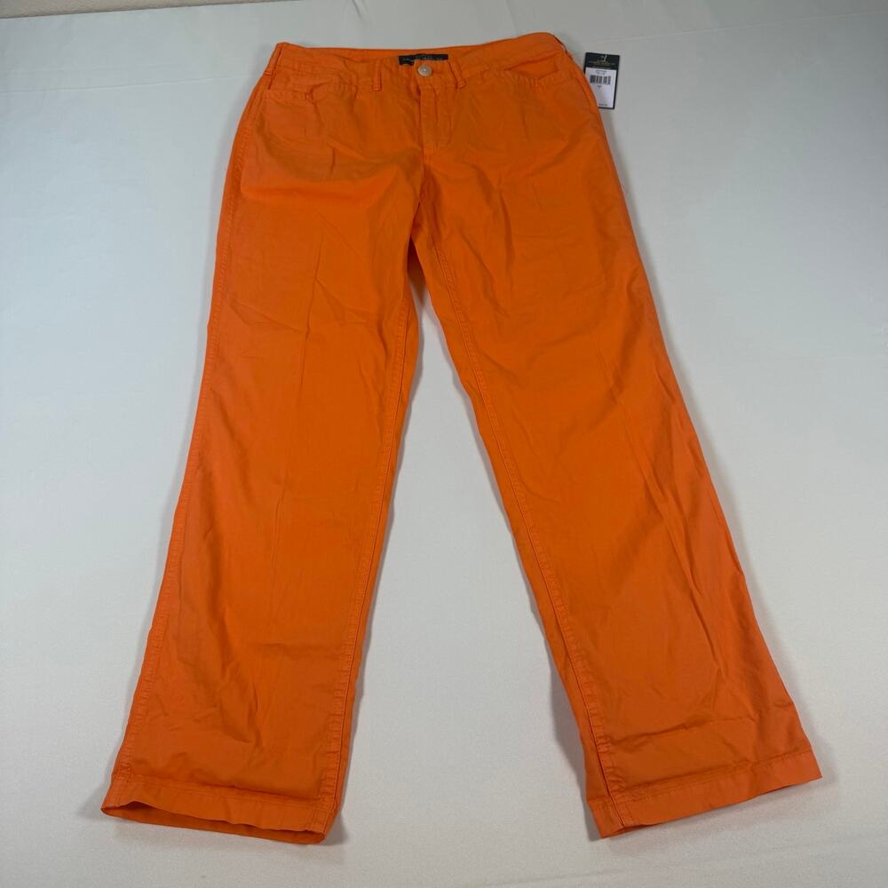 NWT Lauren Jeans Co Ralph Lauren Straight Leg Pants paisley orange color size 4